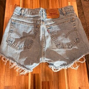 Vintage Levi's Light Blue Denim Frayed Cutoff Shorts